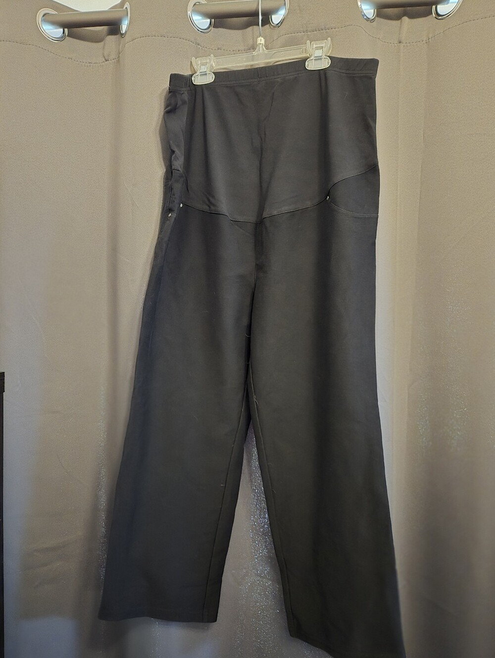 Maternity High-Waist Wide-Leg Women's Pants - Black